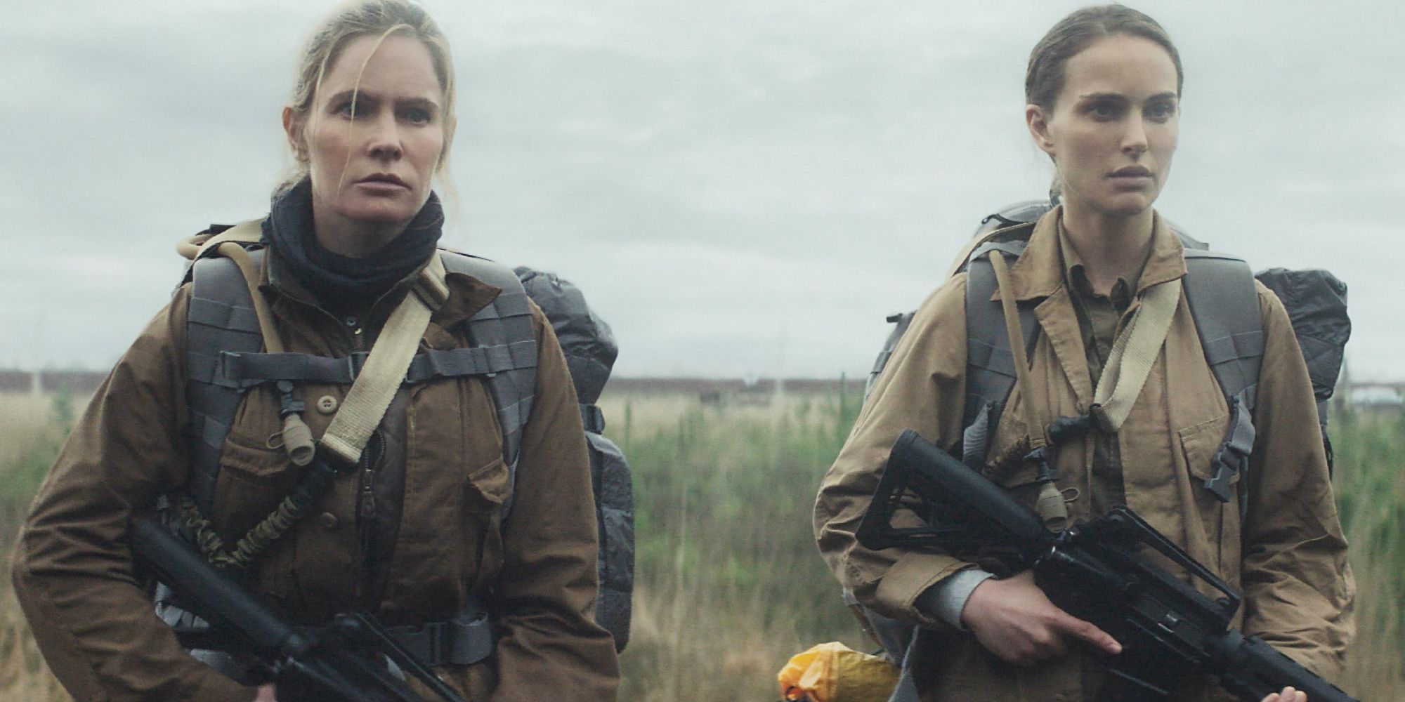 Actresses Tuva Novotny and Natalie Portman in 2018 sci-fi film &quot;Annihilation&quot; directed by Alex Garland