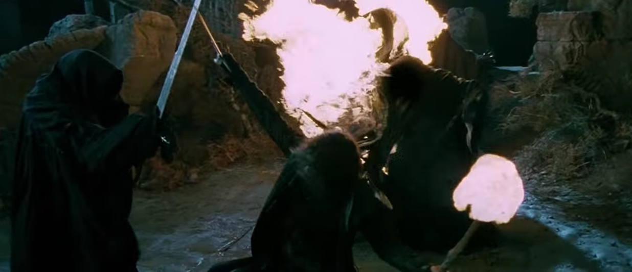 Aragorn Fighting the Nazgul in Lord of the Rings