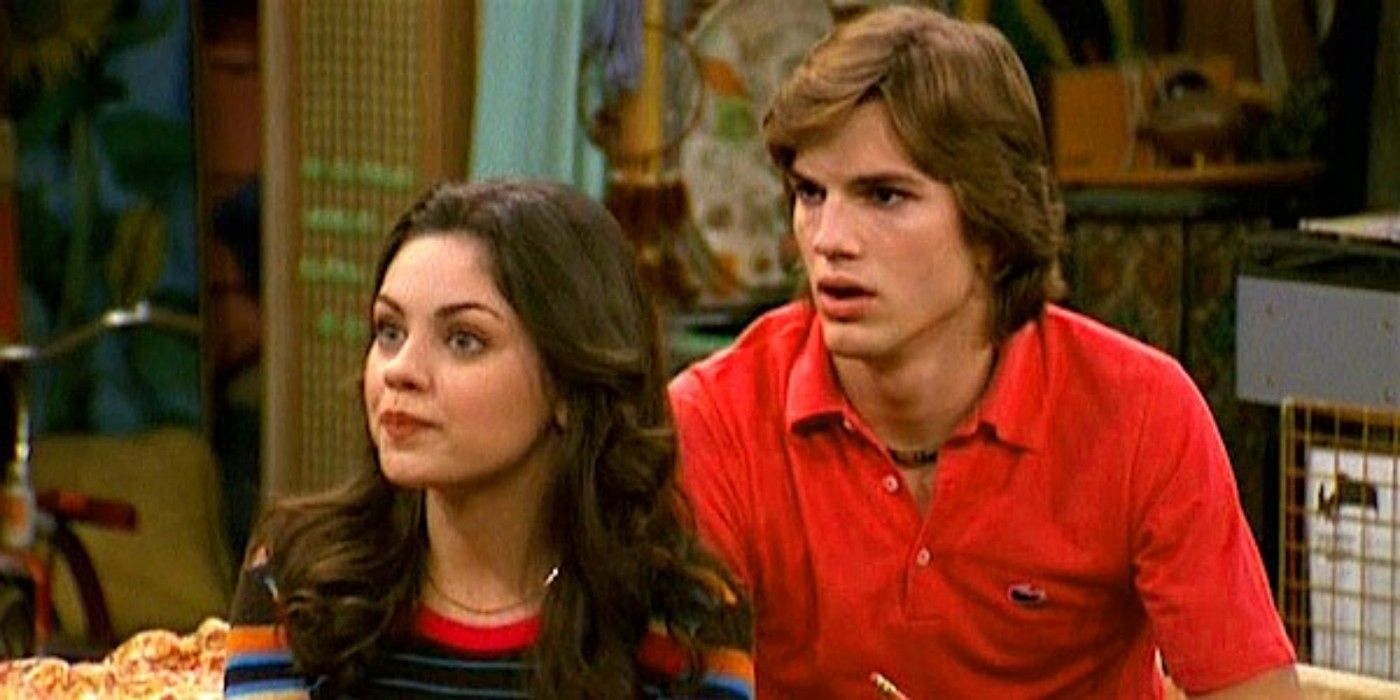 Ashton Kutcher as Michael Kelso and Mila Kunis as Jackie Burkhart in That '70s Show