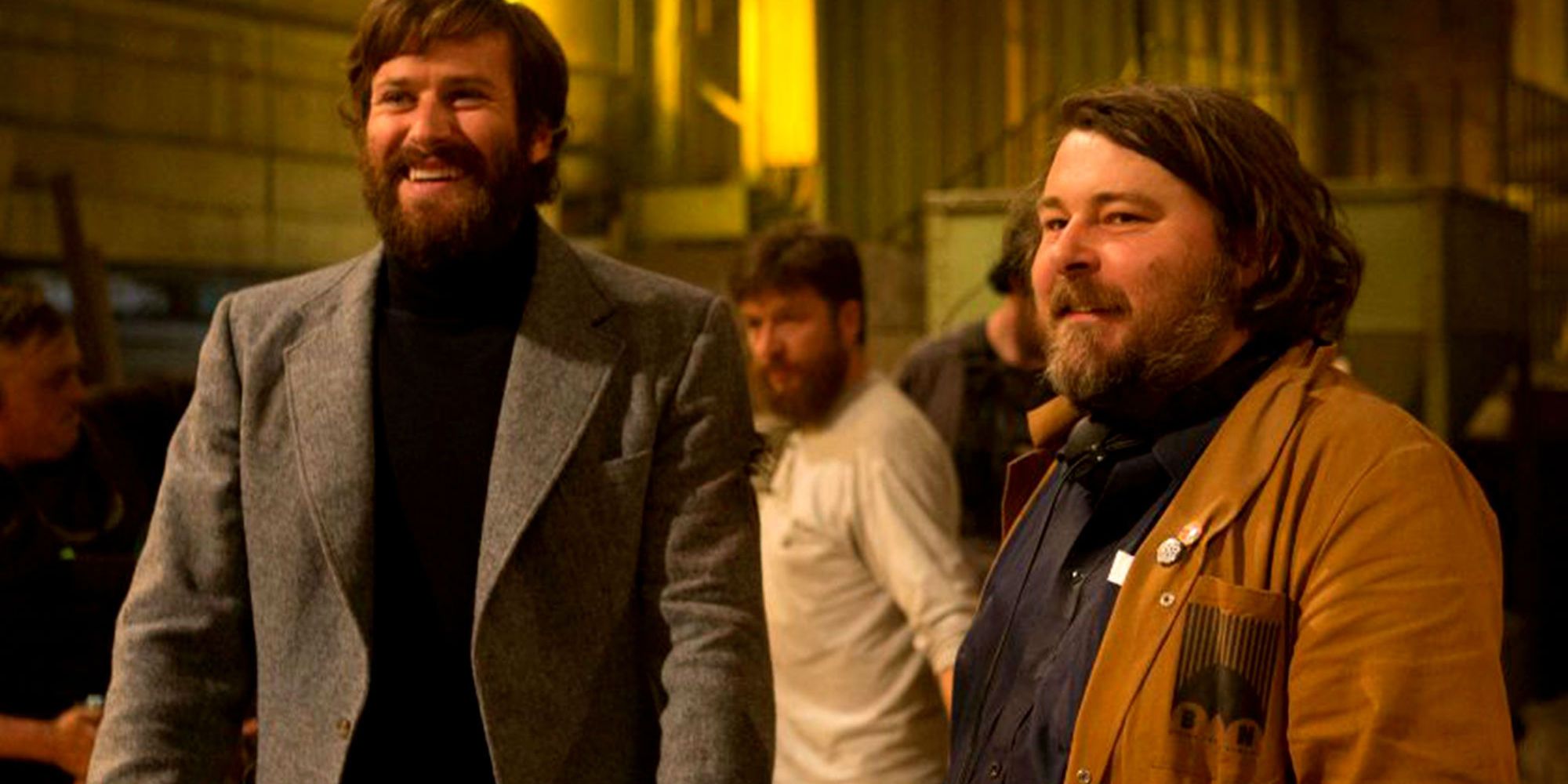 Ben Wheatley and Armie Hammer on the set of Free Fire