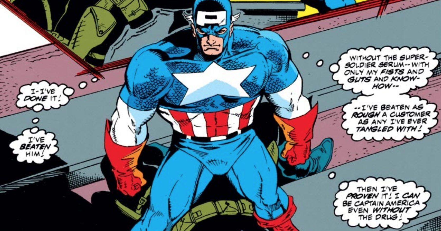 Captain America Beats Crossbones Without the Serum in Isue 378