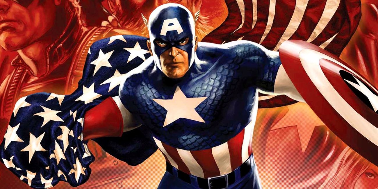 Captain America Comic Cover Flag Waving