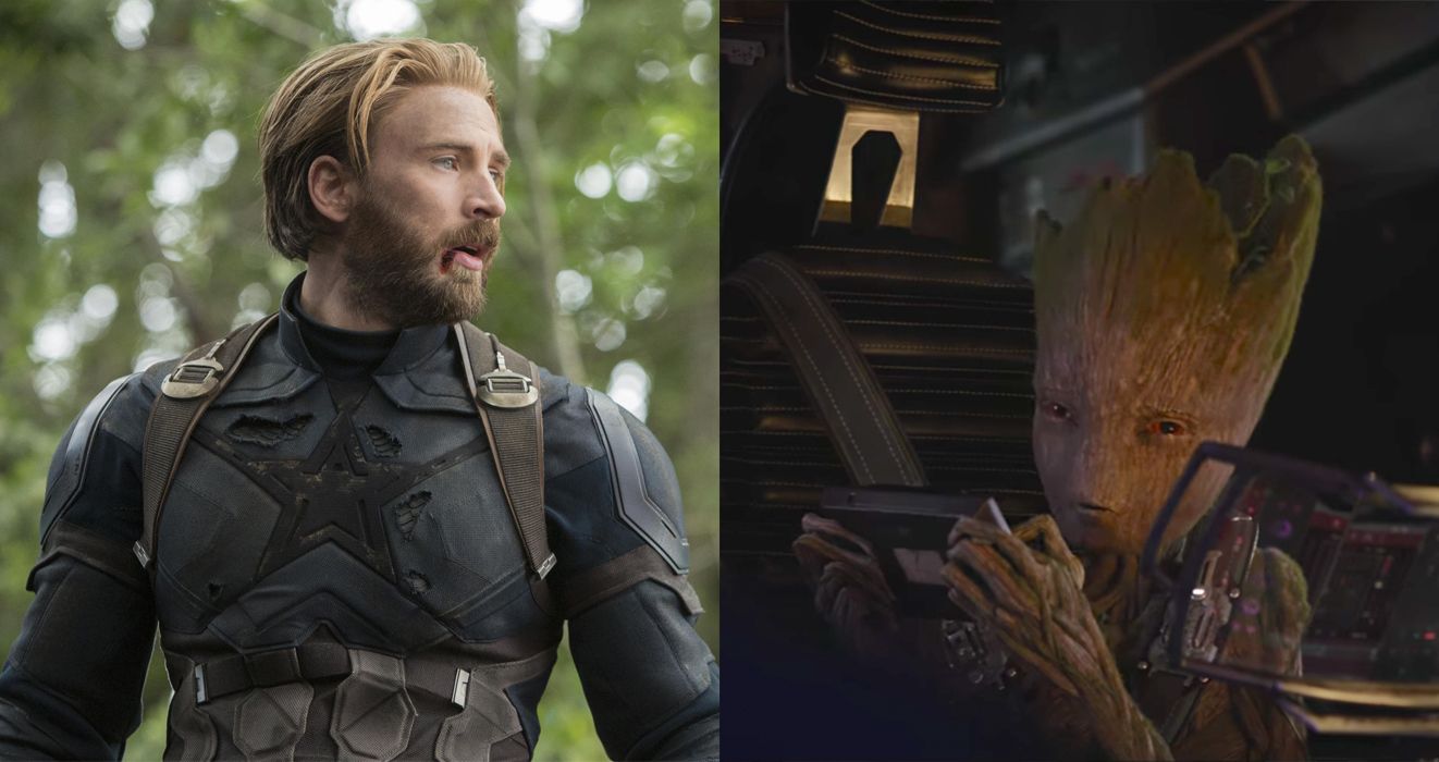 Captain America and Teen Groot in Avengers Infinity War