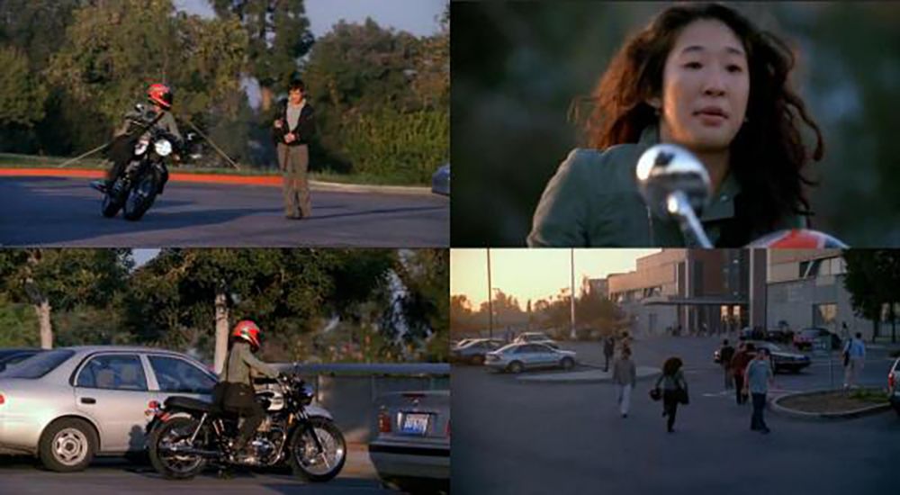Christina Yang and her motorcycle