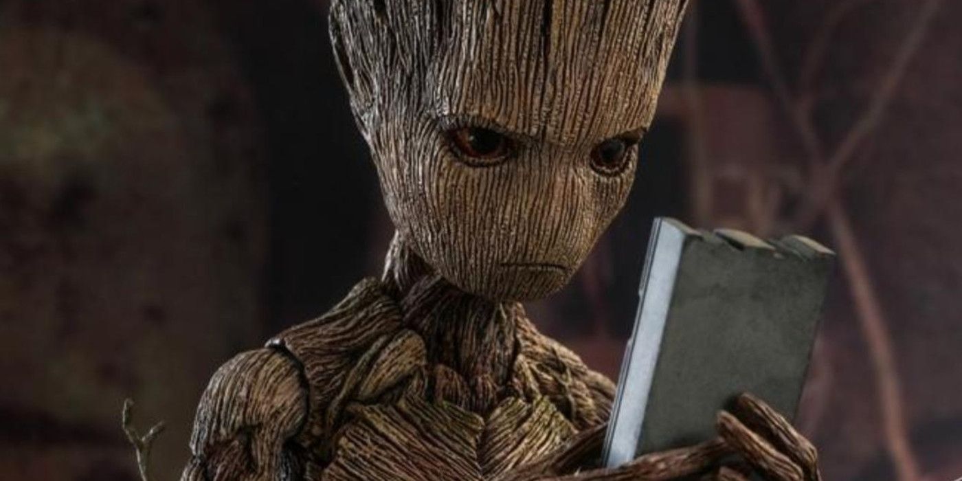 Groot playing with his video game
