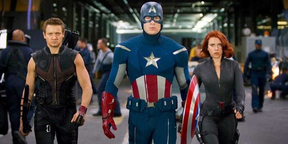 Hawkeye, Captain America And Black Widow in The Avengers