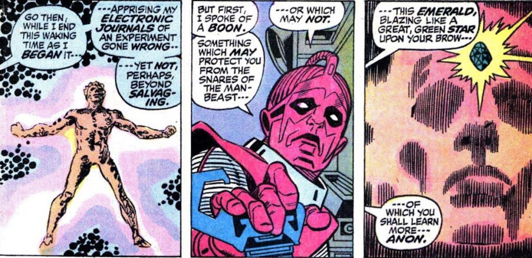 High Evolutionary Gives Adam Warlock the Soul Gem in Marvel Premiere Issue 1