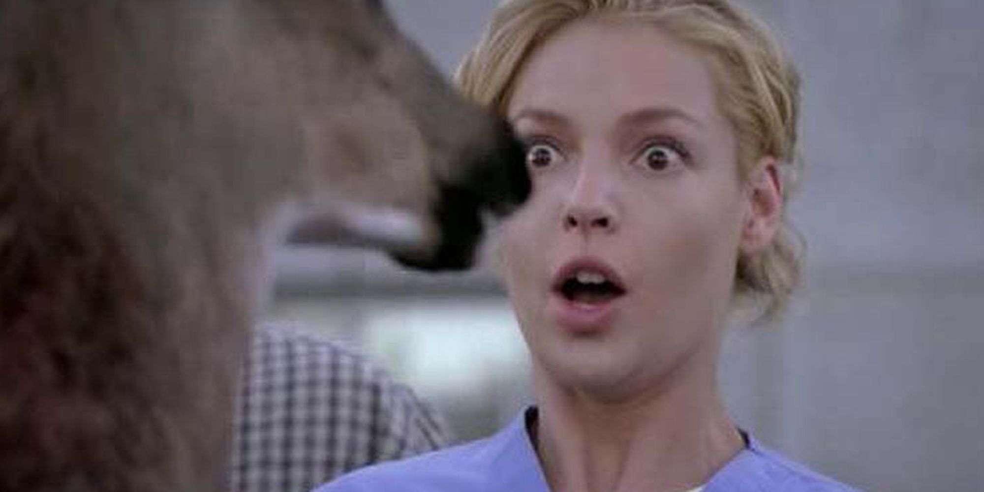 Izzie looking at a deer shocked on Grey's Anatomy