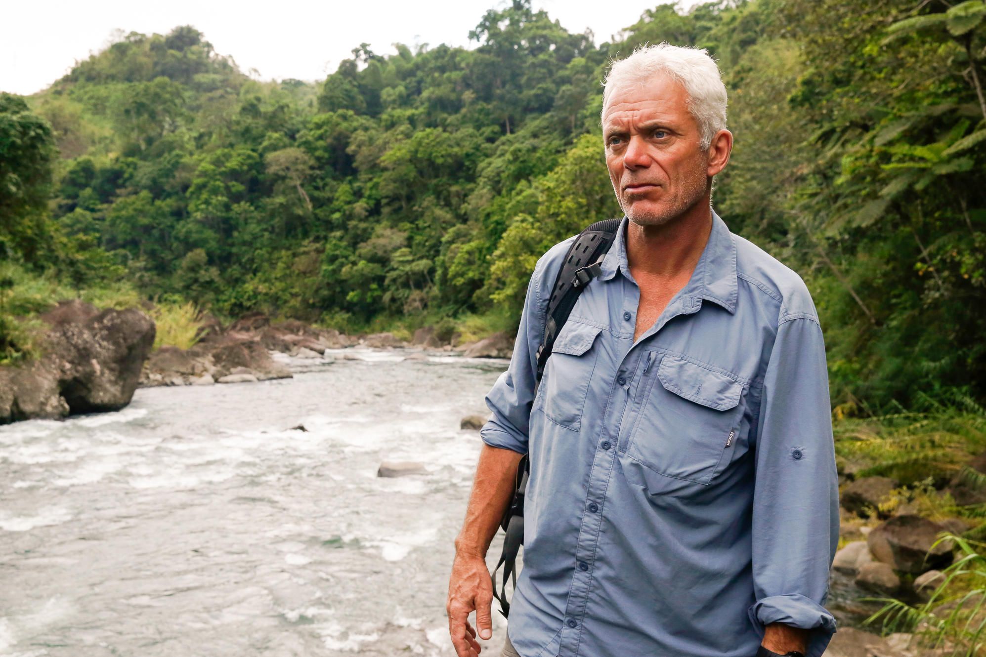 Jeremy Wade by the Wailoa River on River Monsters