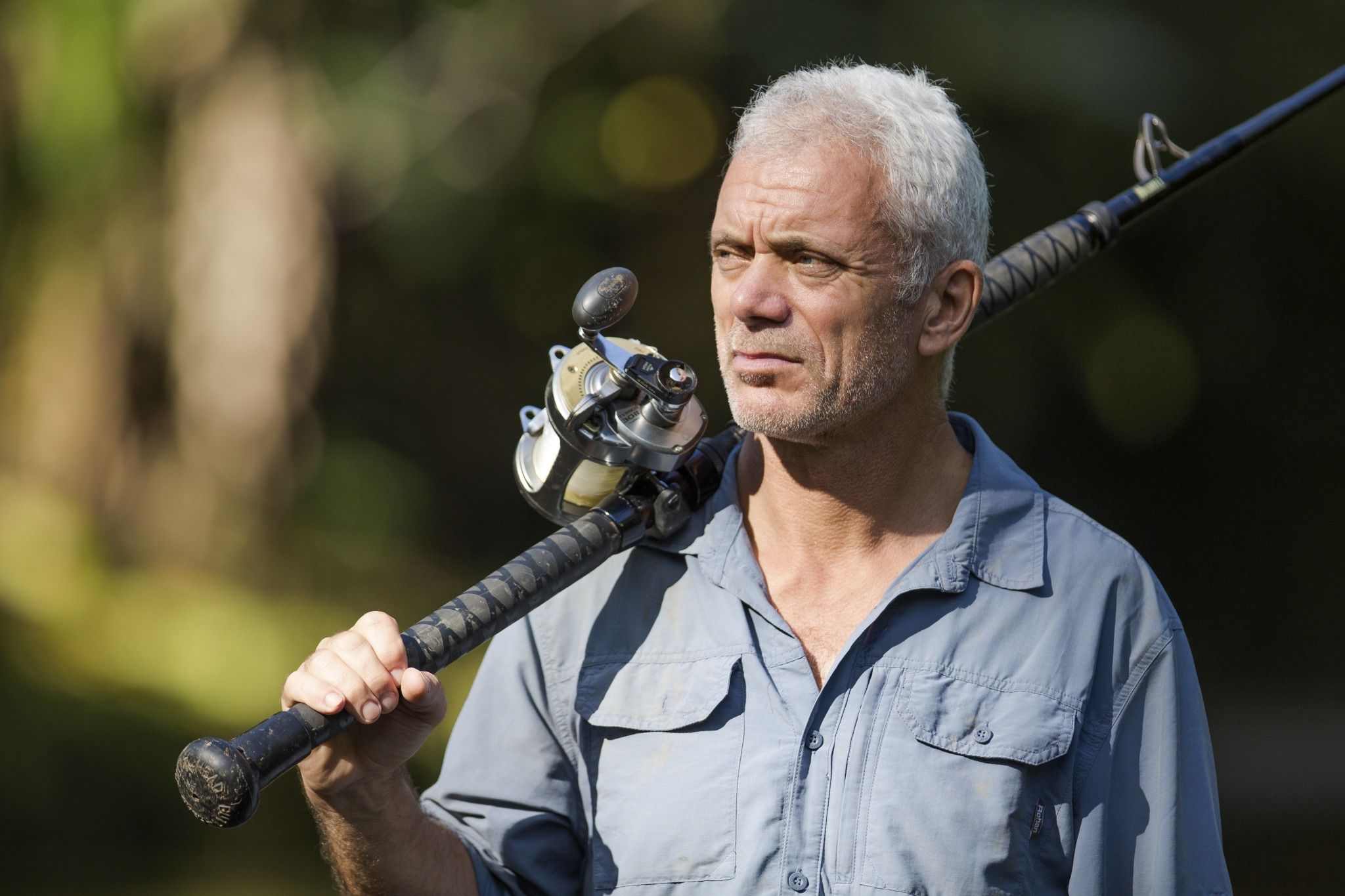 Jeremy Wade from River Monsters with a fishing pole