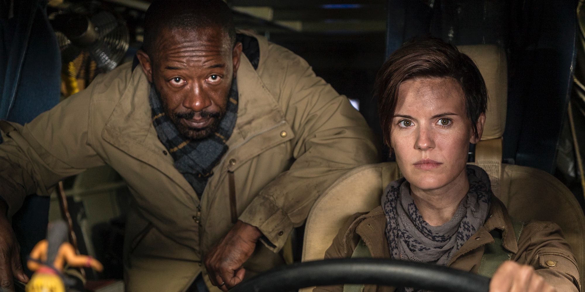 Lennie James and Maggie Grace in Fear the Walking Dead Season 4
