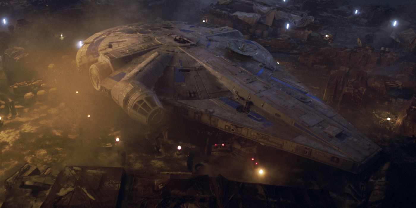 The Millennium Falcon impounded in Solo A Star Wars Story