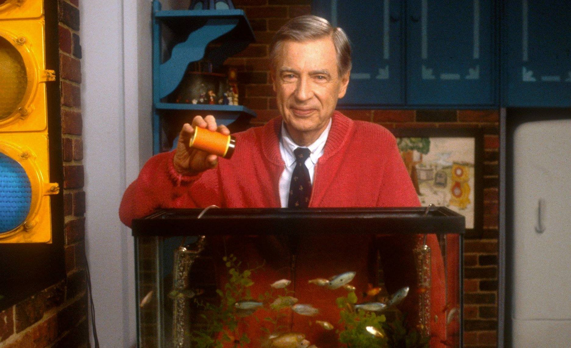 Mister Rogers Feeding His Fish