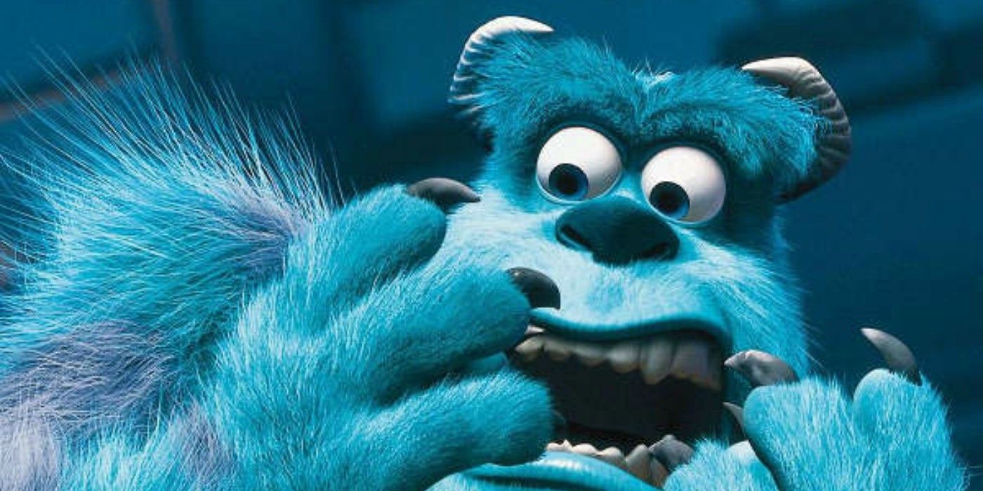Sully looks scared in Monsters Inc.