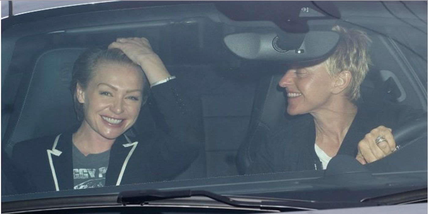 Portia De Rossi Ellen DeGeneres In Car