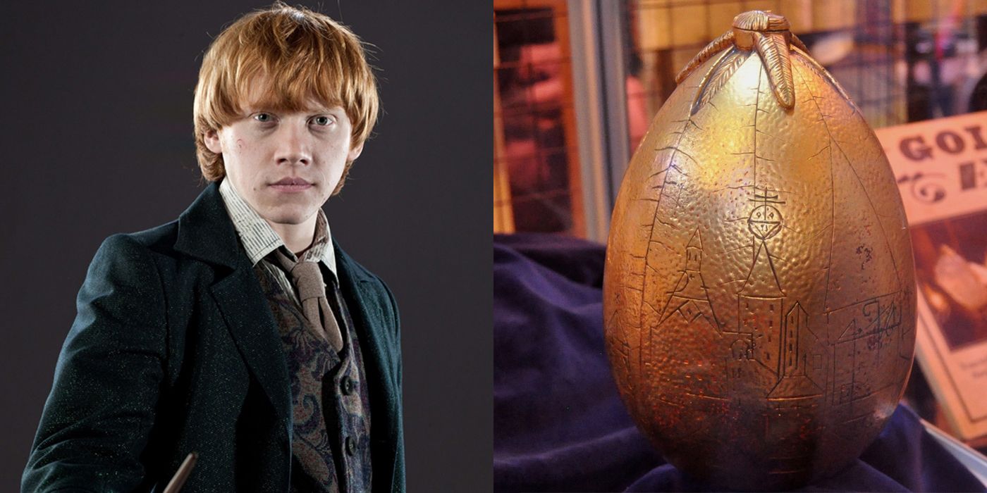 Rupert Grint and the Golden Egg in Harry Potter