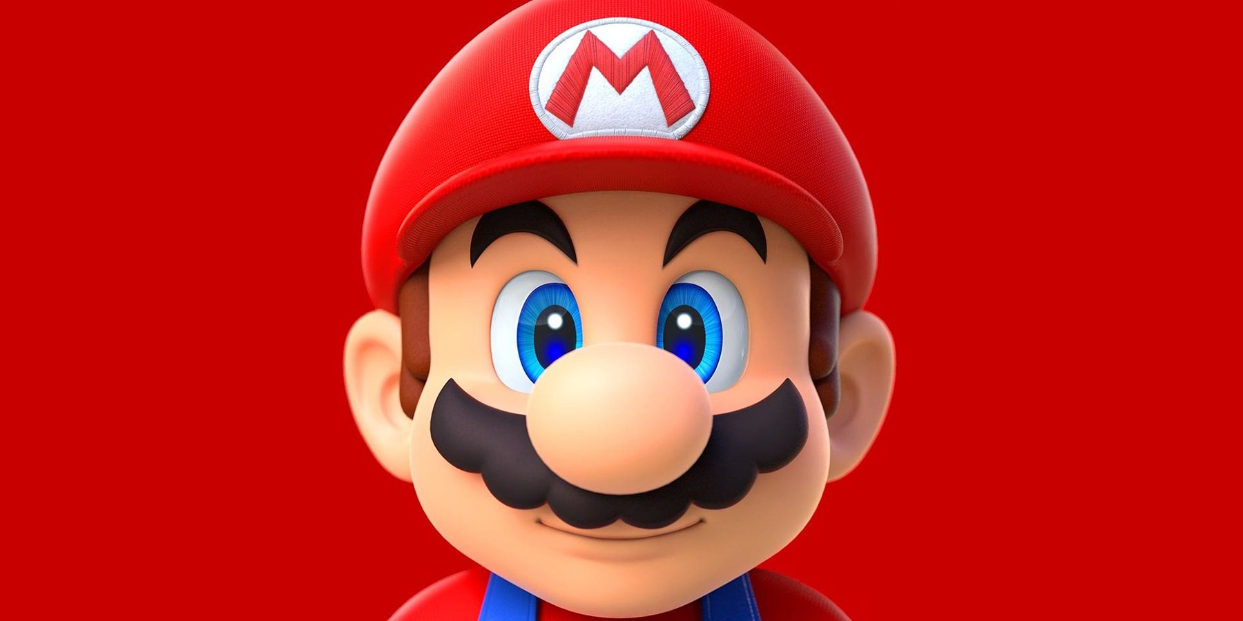 Super Mario on a red background