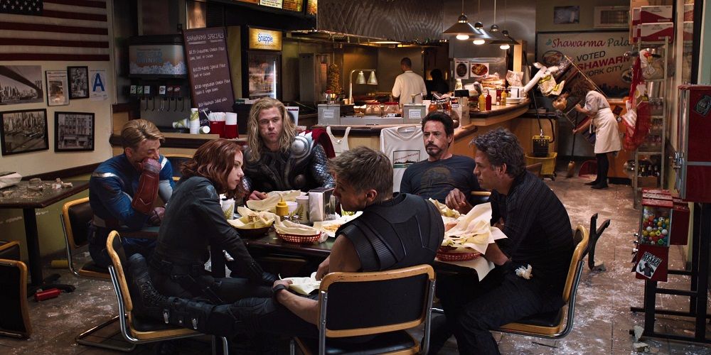 The Avengers Shawarma Scene