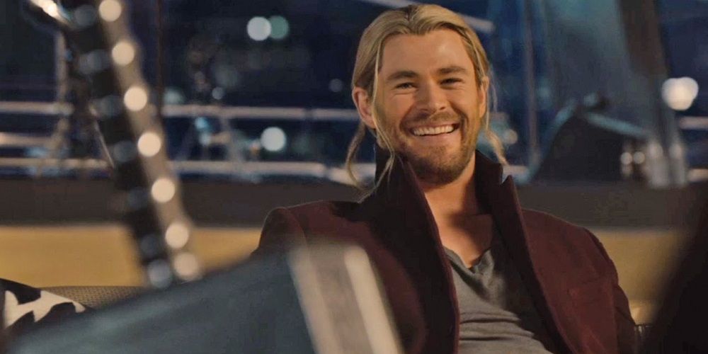 Thor watches Steve move Mjolnir in Avengers: Age of Ultron