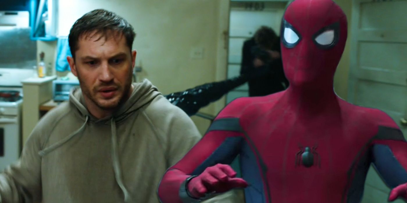 Tom Hardy as Venom and Marvel Spider-Man