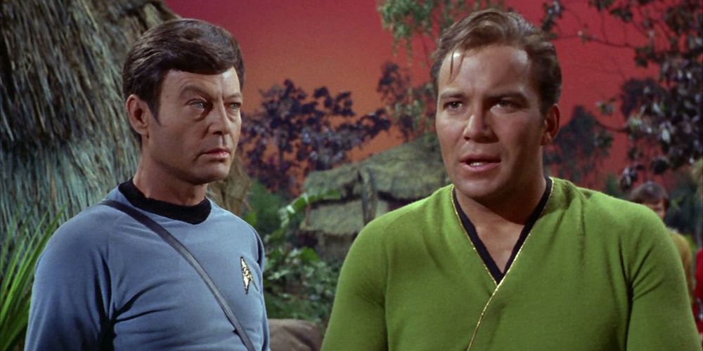 McCoy and Kirk in Star Trek's &quot;The Apple&quot;