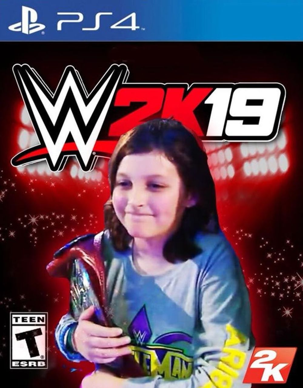 A fake cover for WWE 2K19 featuring 10-year-old Nicholas