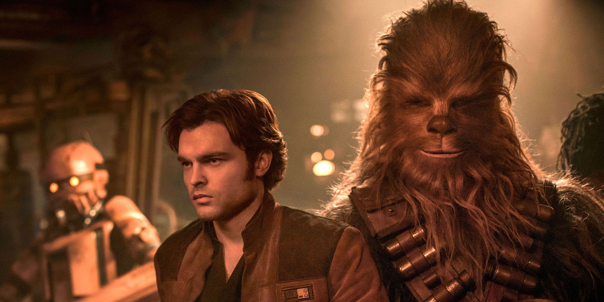 Alden Ehrenreich and Joonas Suotamo in Solo A Star Wars Story