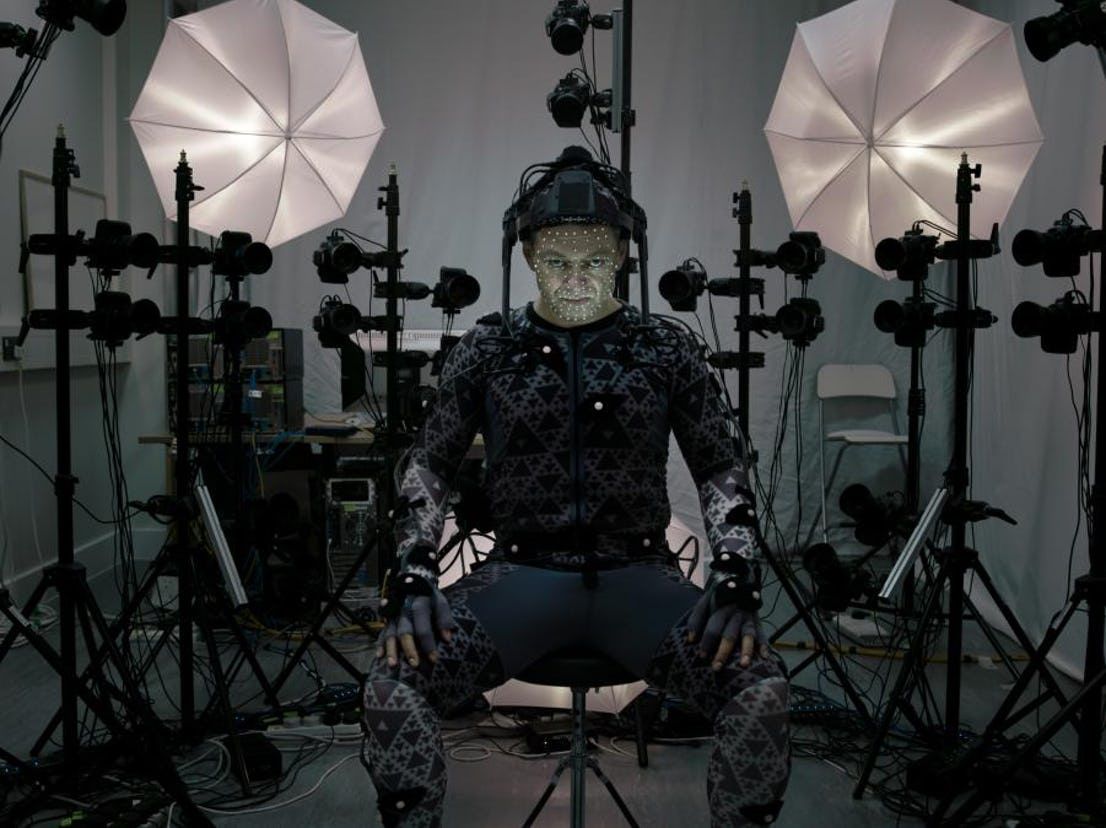 Andy Serkis doing Mo-Cap for Snoke in the Force Awakens