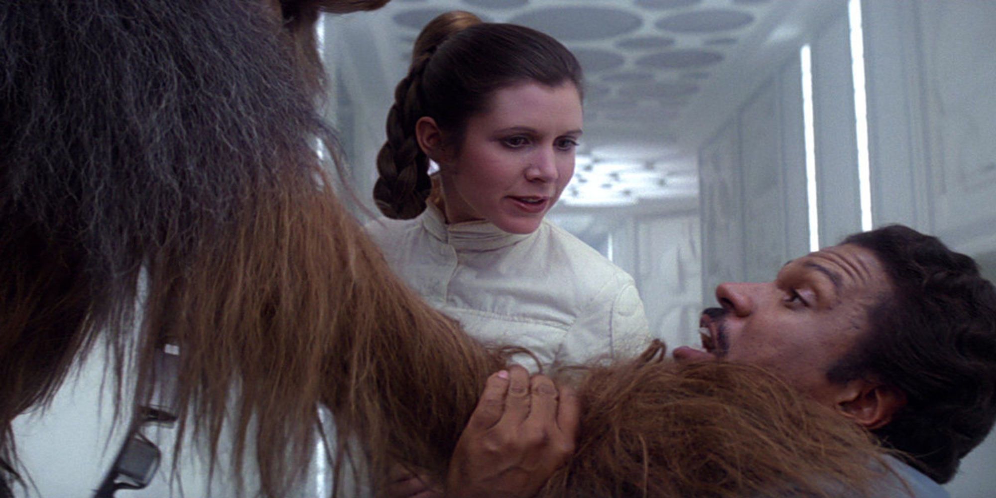 Chewbacca Strangles Lando in Empire Strikes Back As Princess Leia Organa Watches