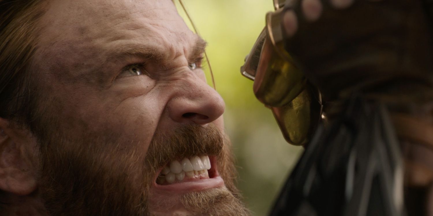 Chris Evans as Captain America vs Thanos in Avengers Infinity War