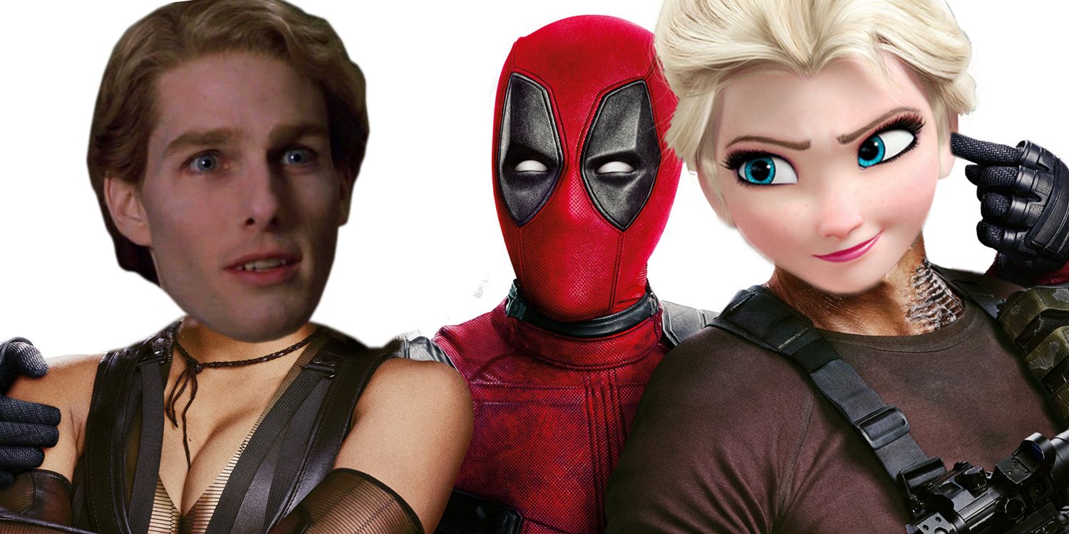 Deadpool with Elsa from Frozen and Tom Cruise in Inteview with a Vampire