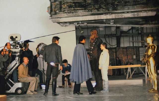 Filming for Cloud City in Empire Strikes Back after a night on the town