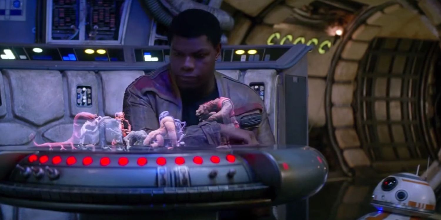 Finn and the Holochess Board in Star Wars The Force Awakens