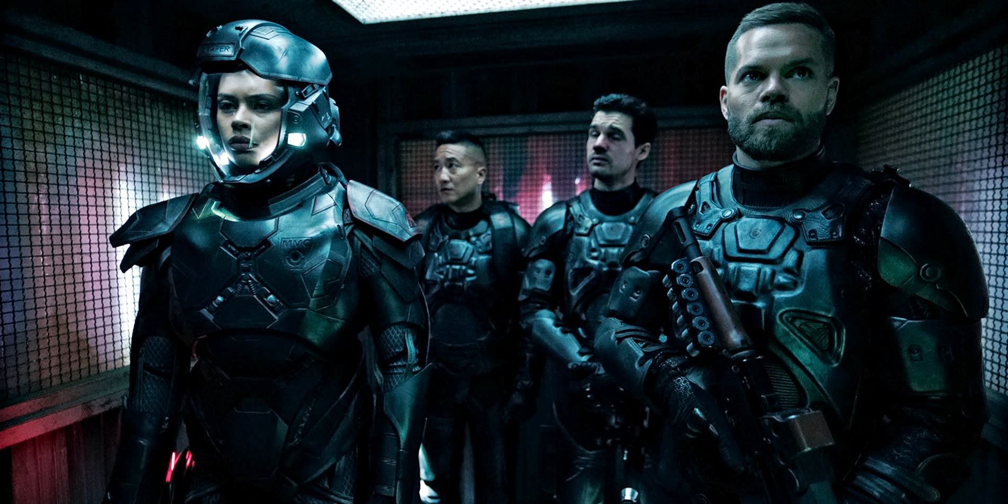 Frankie Adams Terry Chen Steven Strait Wes Chatham in The Expanse Season 3