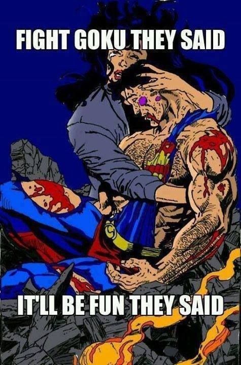Goku Superman Meme Fight Fun