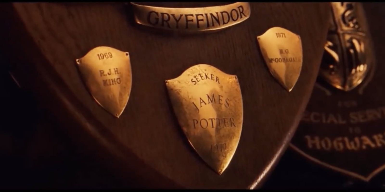 The Gryffindor Quidditch trophy case in Harry Potter and the Sorcerer's Stone.