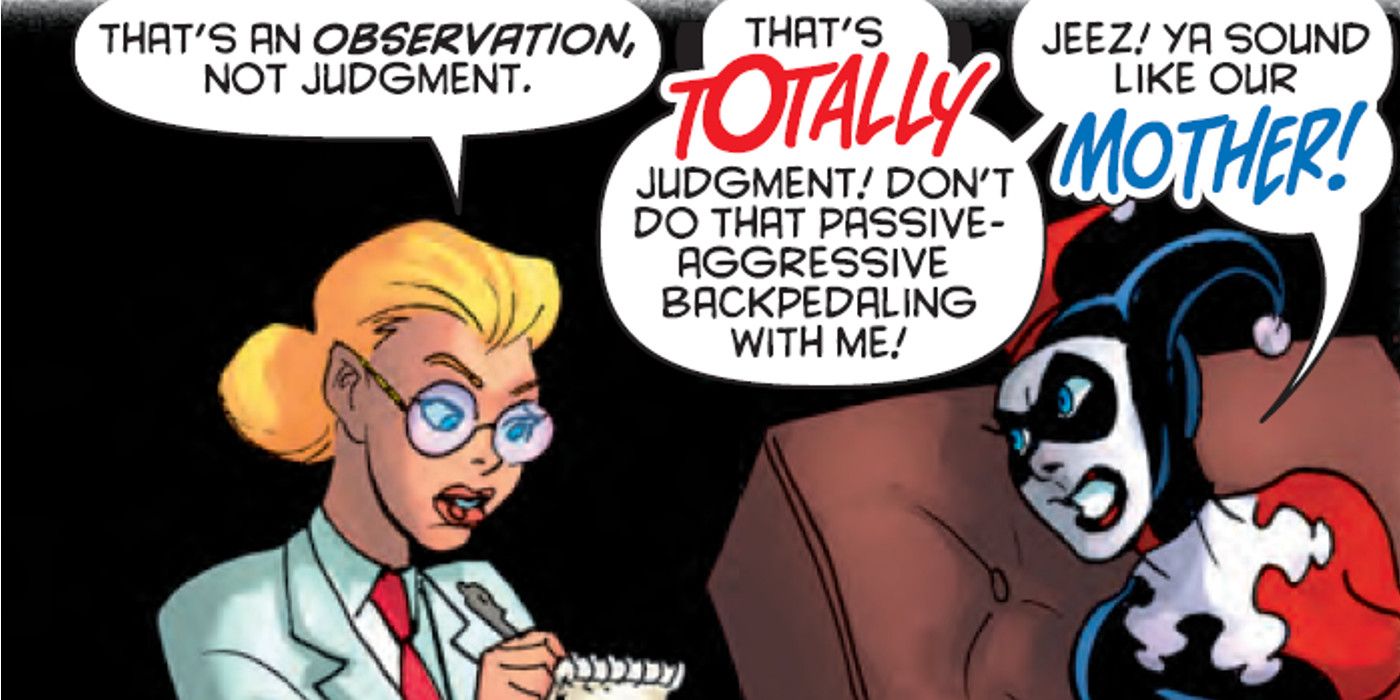 Harely Quinn argues with Harleen Quinzel
