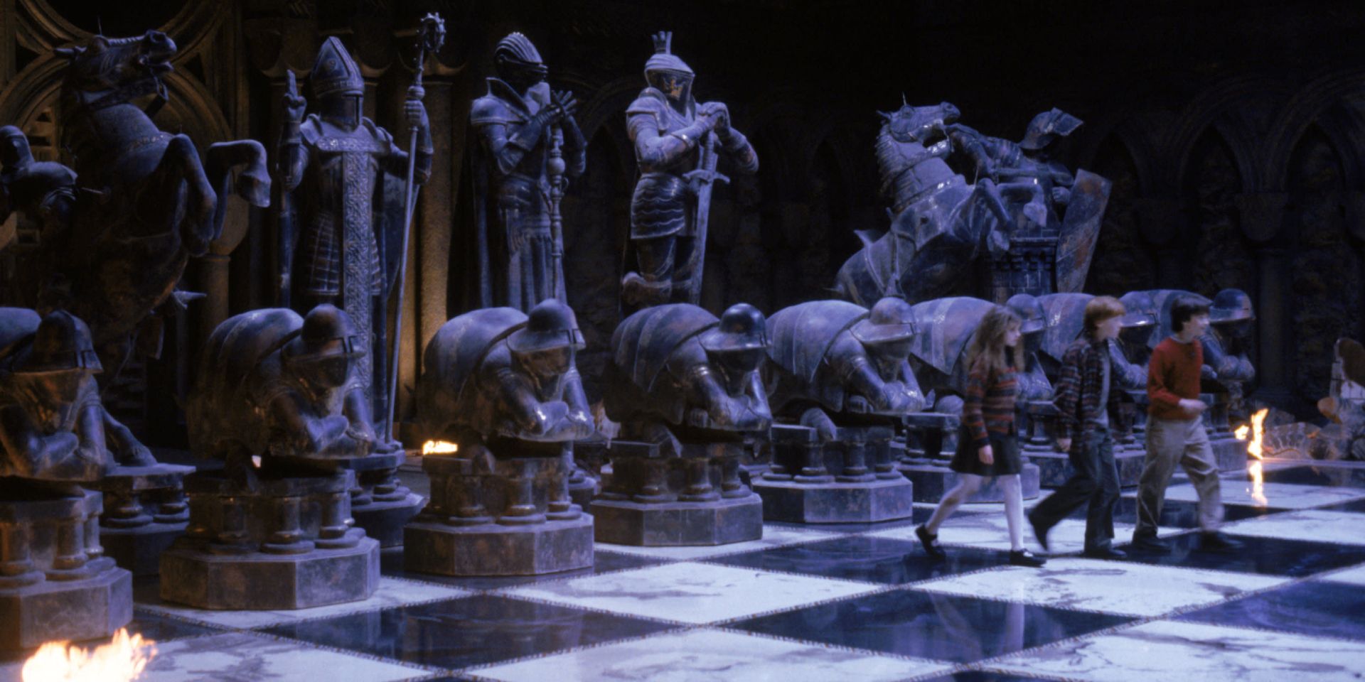 The life-sized chess set in Harry Potter and the Sorcerer's Stone.