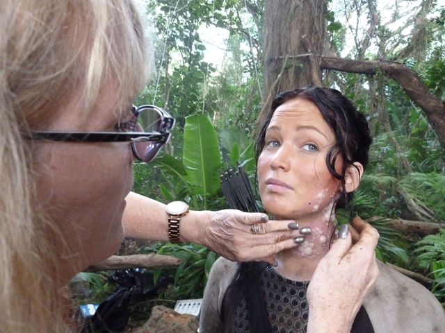 Hunger Games BTS JLaw Makeup