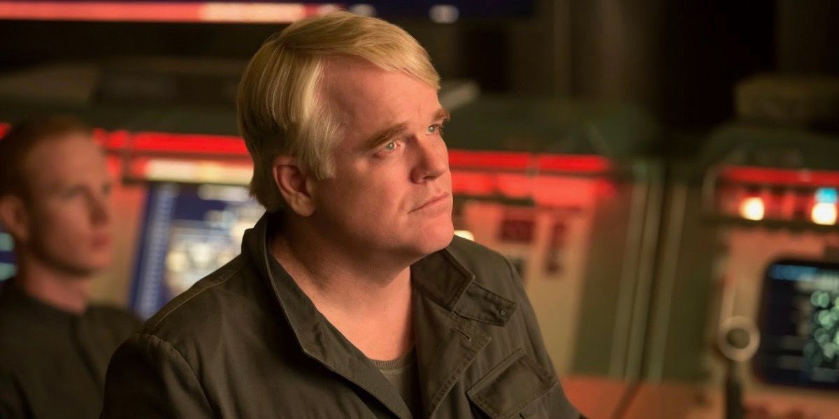 Plutarch in the control room in The Hunger Games