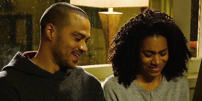 Jackson Avery and Maggie Pierce inside her apartment in Grey's Anatomy