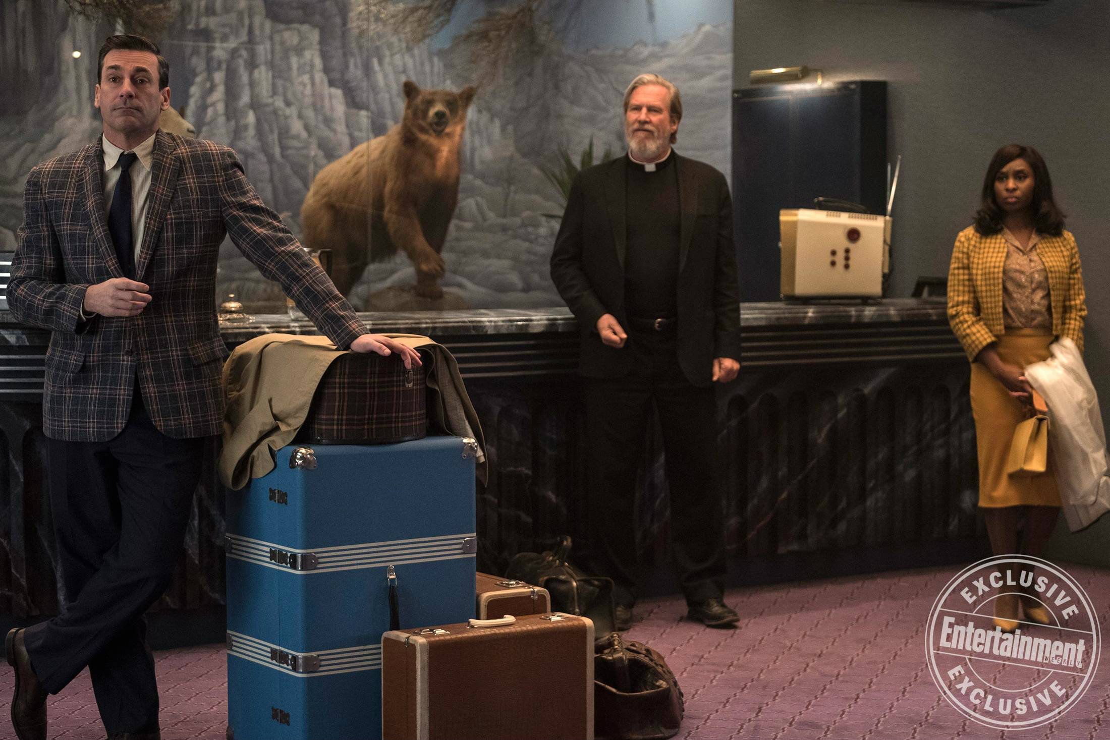 Jon Hamm Jeff Bridges and Cynthia Erivo in Bad Times at the El Royale