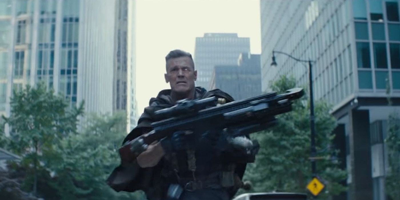 Cable carries a giant gun in Deadpool 2