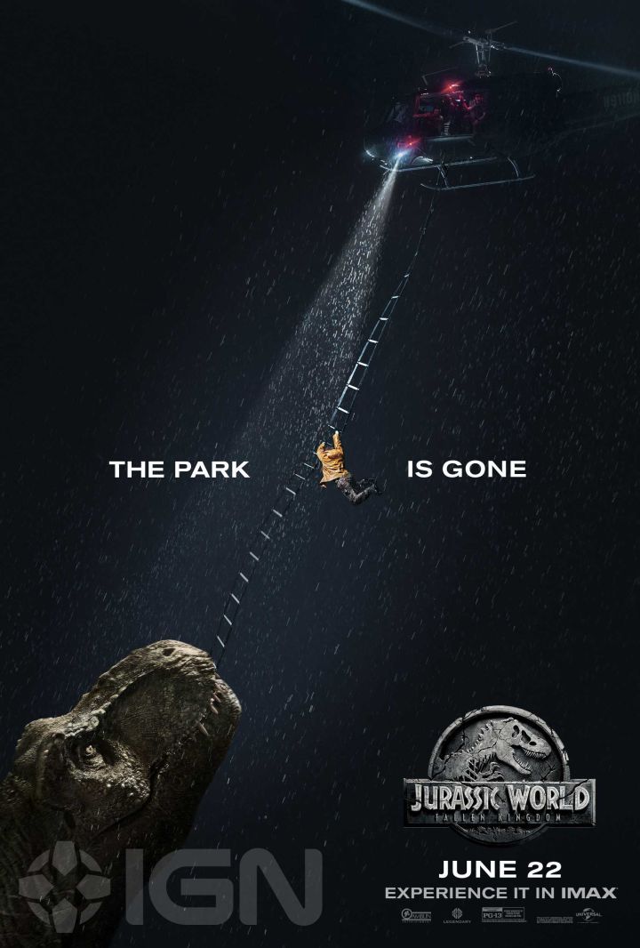 Jurassic World Fallen Kingdom IMAX poster IGN watermark
