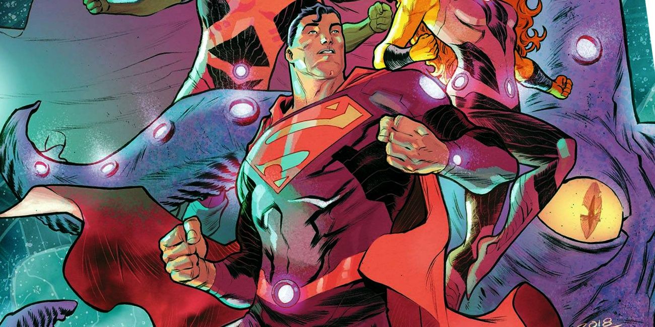 Superman is surrounded by Starro