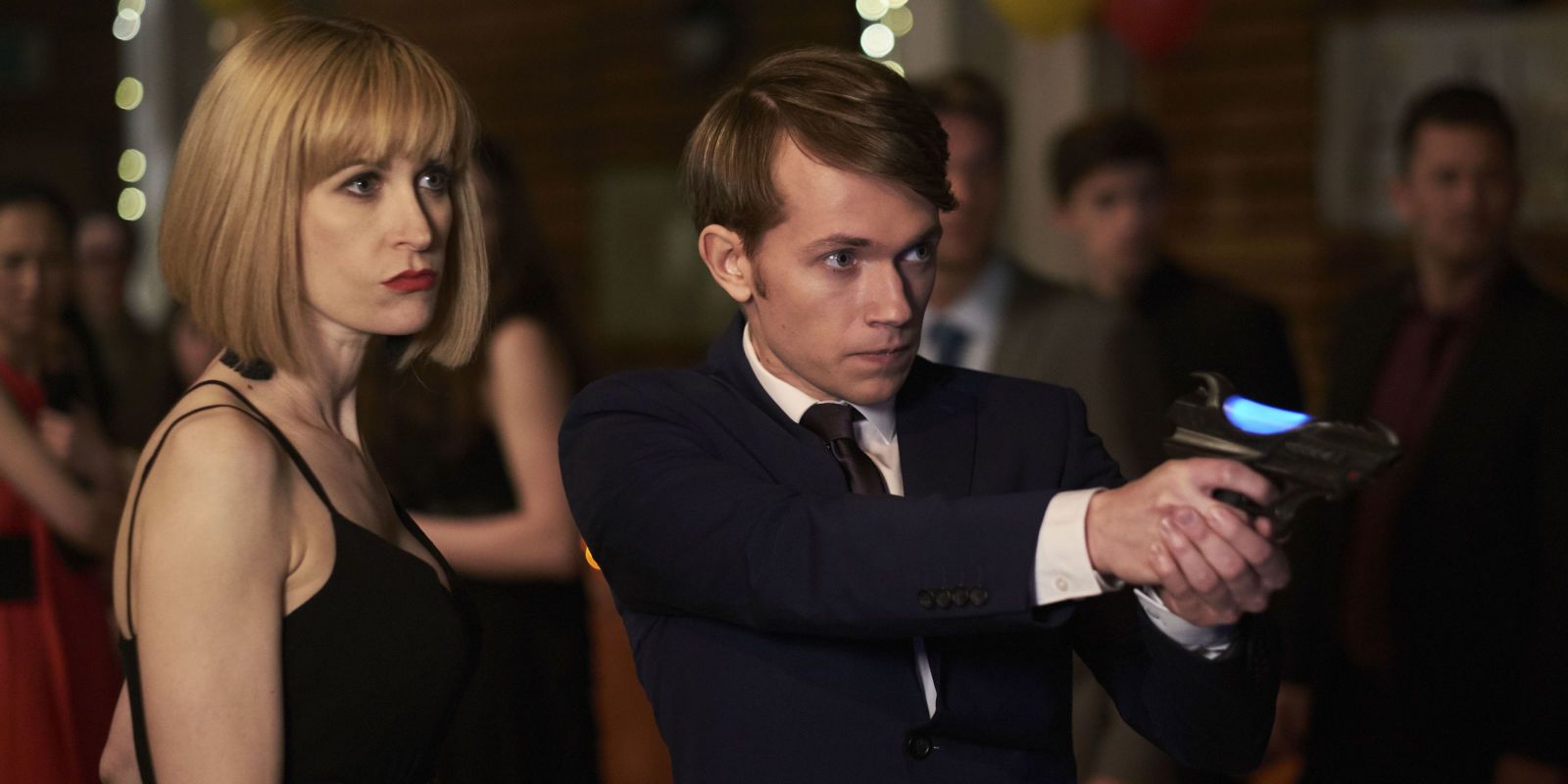 Katherine Kelly as Miss Quill and Greg Austin as Charlie in Class