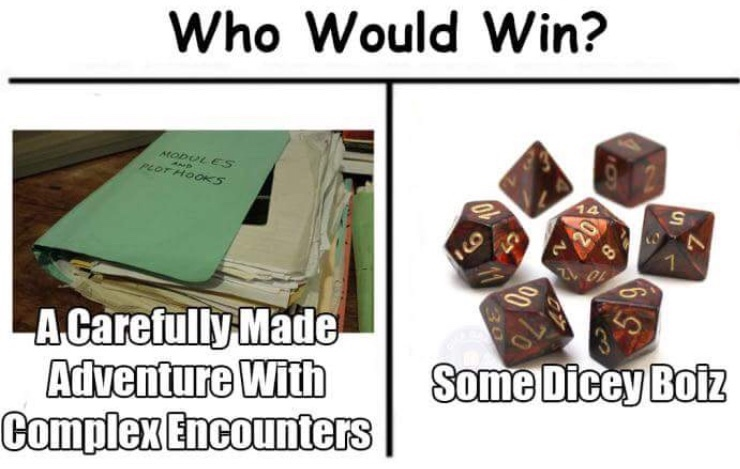 Leaving the intricacies of the DM&rsquo;s plots to dicey boiz D&amp;D meme