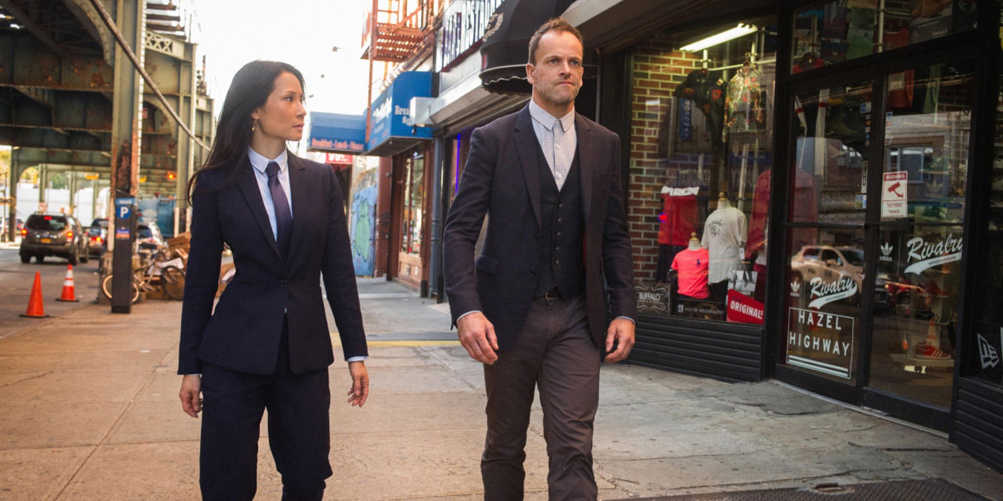 Lucy Liu and Jonny Lee Miller in Elementary Season 6