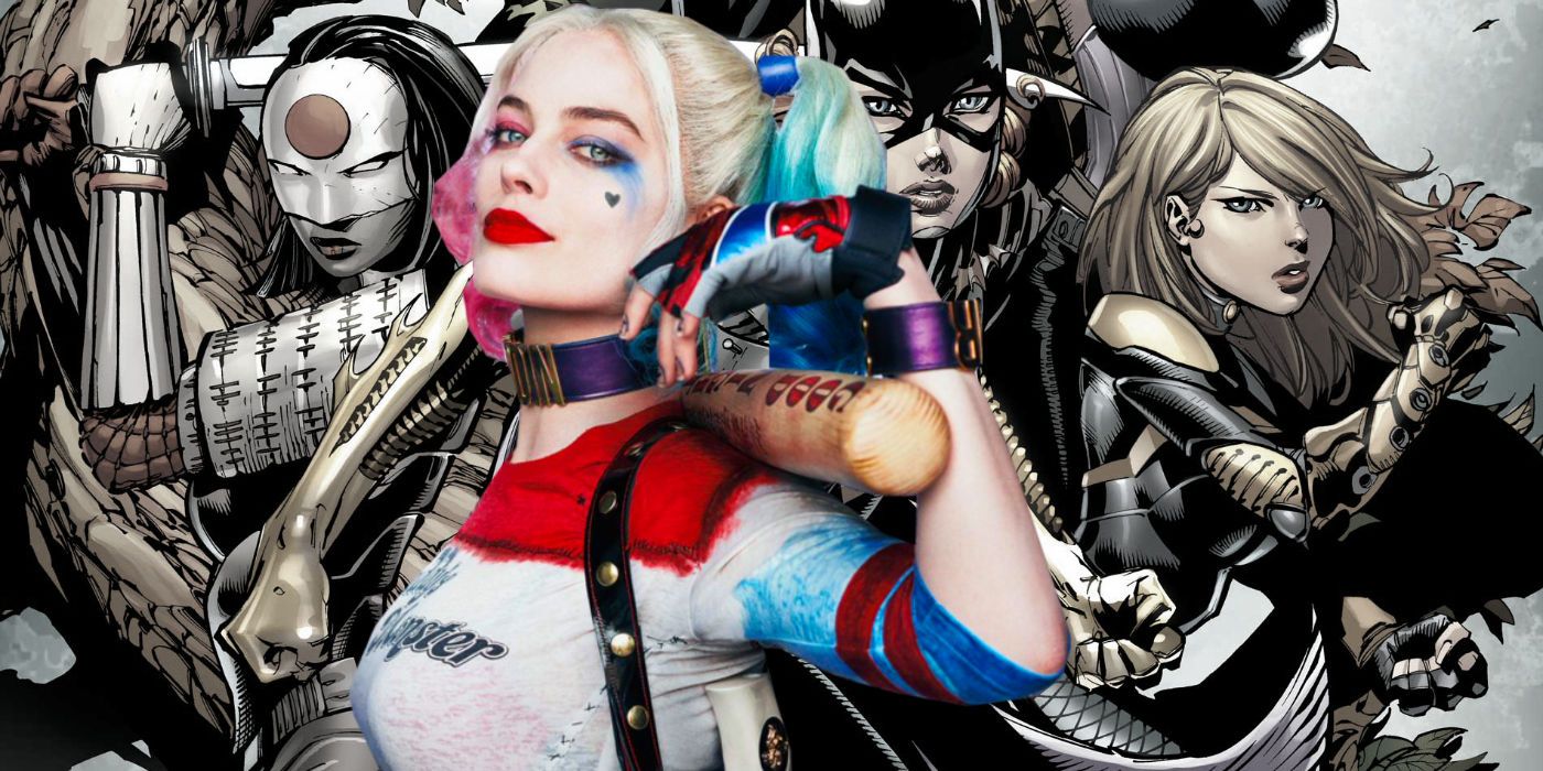 Margot Robbie as Harley Quinn With Birds of Prey Comic Background
