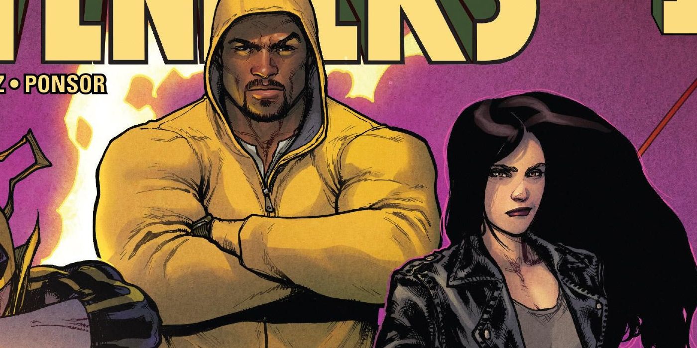 Luke Cage and Jessica Jones in one of The Defenders comics